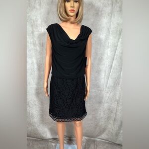 NWT - Laundry By Shelli Segal Black Cocktail Pencil Dress